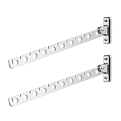 CJBIN Kleiderhaken Klappbar, 2 Stück Edelstahl Kleiderhaken Klappbar Wandkleiderhalter, Kleiderhänger Wand Kleiderstange Wandmontage Garderobenhaken Klappbar für Waschküche Badezimmer Balkon