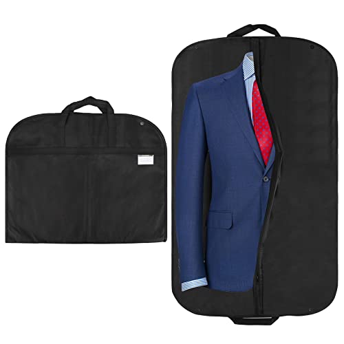 Kleidersack Anzug,2pcs Kleiderhülle mit Tragegriff Hochwertige Kleiderhülle,Kleiderschutzhülle mit Reißverschluss für Anzug und Kleid,Atmungsaktive Anzugtasche für Reisen,100*60 cm