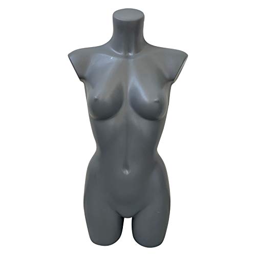 fella4stores Basic Damentorso grau, lang mit Beinansatz, Schaufensterpuppe, Büste, Figur, bruchsicher