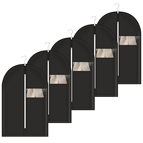 kleidersack, kleideraufbewahrung & organisation, mottenschutz Kleidersack kleiderhülle, 5x Kleider-Beutel zur Organisation & Aufbewahrung von Anzug, Jacke, Abendkleid, Hemd