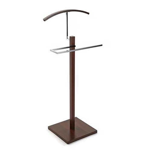 Versa Wengue Moderner und multifunktionaler Herrendiener mit 2 Haken oder Aufhängern für Männer- oder Damenkleidung, , Maßnahmen (H x L x B) 112 x 35 x 35 cm, Holz, Farbe: Braun
