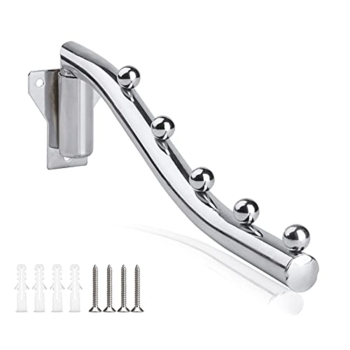 Kleiderhaken Klappbar Metall, Klappbar Wand Kleiderlüfter, Wandmontage Kleiderhaken Kleiderhalter mit Schwenkarmhalter Edelstahl Garderobenhaken Faltender Wand Kleiderständer Schrank-Aufbewahrungs