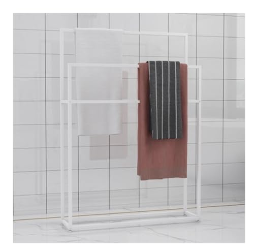 Bianco Handtuchständer, modern, 2 Etagen, Metall, freistehend, für Badezimmer und Wohnzimmer, 75 x 20 x 110 cm