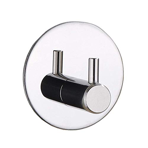 Celbon 2 Stk. Selbstklebend Handtuchhaken Chrom Bademantelhaken Haken Wandhaken Edelstahl rostfrei Bad und Küche, Handtuchhalter Kleiderhaken Ohne Bohren… (Chrom, 2PC)