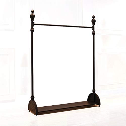 LGESR Kleiderstange, strapazierfähige Kleiderstange, Retro-Garderoben, Metall, schwere gewerbliche Kleiderständer, antike Metallkleiderstange, Eingangskorridor (Color : Black, Size : 170 * 150CM)
