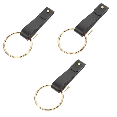 Uonlytech 3st Handtuchring Hellbraune Handtücher Wand Handtuchhalter Kleiderständer Aus Metall Prime Handtuchhalter Pu Und Wand Kleiderständer Fingerkuppentuch Leder Messing Geschenk