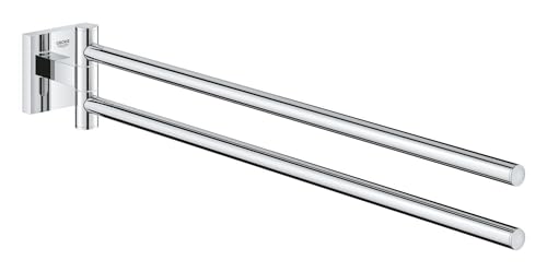 GROHE Start Cube - Handtuchhalter (2-armig schwenkbar, verdeckte Befestigung, verschraubbar), chrom, 40976000