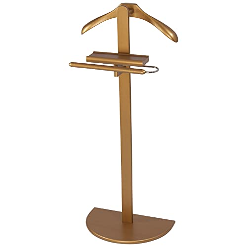 Kleiderbügelprofi.de Herrendiener Stummer Diener Herrenbutler Anzugsständer Henri Premium Gold H104 cm x B44 cm x T26 cm