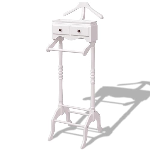 vidaXL Holz Kleiderständer 2 Schubladen Herrendiener Stummer Diener Garderobe
