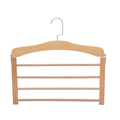hwqjr Massivholz-Multifunktionsaufhänger, mehrschichtige Holzaufhänger für hängende Hose, Kleiderständer, geeignet für Kleiderschränke, Büros,Light