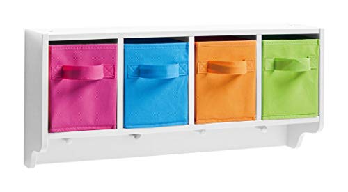 Zeller 13452 Kinder-Wandgarderobe, MDF/Vlies,weiß, 13 x 12 x 58 cm