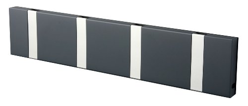 LoCa Garderobe Knax 4 anthrazit (Haken klappbar Alu) Garderoben-Leiste Kleiderhaken Flur modern Garderobenpaneel