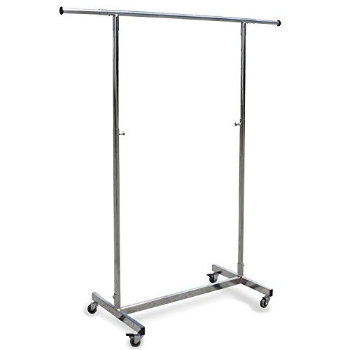 GERSO Reiserollständer höhenverstellbar 100-180cm Kleiderstange rollbar ausziehbar 98-135cm Kleiderständer auf Rollen Auszüge