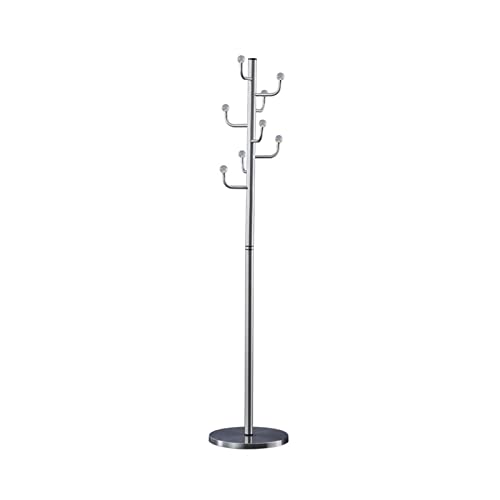 AOKLEY Bodenstehender Garderobenständer Kleiderständer, einfacher Export Mantel Rack Edelstahl Kleiderbügel Kristall Ball Haken Design for Flur Eingang des Wohnzimmers Garderobe, Lagerregal