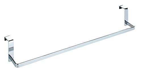 WENKO Handtuchhalter Tür Lenta Chrom 40 cm - Handtuchhalter, Metall, 40 x 6.5 x 7 cm, Silber glänzend