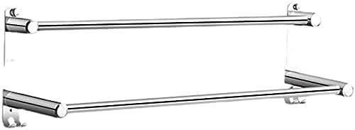 Handtuchhalter, Badetuchhalter mit Haken, SUS 304 Edelstahl, Wandmontage, Handtuchhalter, Handtuchhalter für Küche, Badezimmer, 2 Schichten, 60 cm