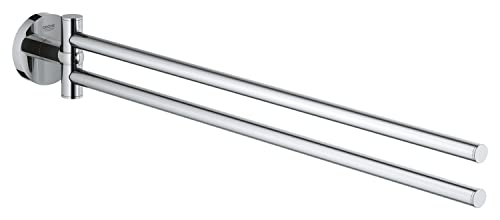 GROHE Start - Handtuchhalter (439mm, 2-armig & schwenkbar, Material: Metall, inkl. Schrauben & Dübel), chrom, 41183000