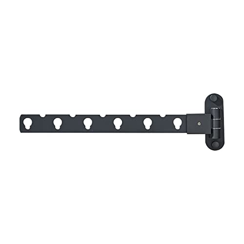 Schwarz/Silber Aluminiumlegierung Klappbar Sechs Löcher Kleiderständer Wandmontierter Balkon Kleiderstange Wäscheständer Länge 35cm (Color : Noir)