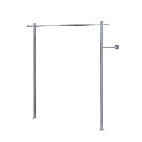 Kleiderstange zum Aufhängen an der Wand, Kleiderständer aus Edelstahl, bodenstehende Regale für Männer und Frauen/Silber / 150x160cm (Silber 150x160cm)