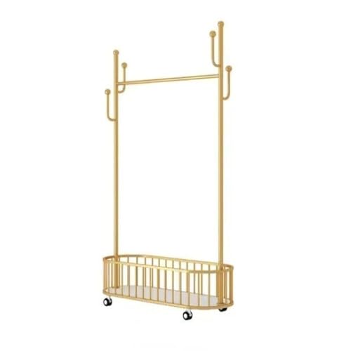 Robuster Metall-Kleiderständer mit Wäschekorb, platzsparend, rollender Wäscheständer für Schlafzimmer