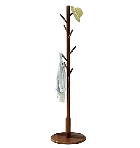 RUTAVM Garderobenständer Kleiderständer Aus Holz, Freistehender Kleiderbaum Mit 8 Haken, Kleiderständer Für Schlafzimmer, Wohnzimmer, Eingangsbereich Kleiderständer (Color : C, Size : As Shown)