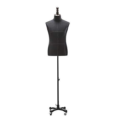 Schneiderpuppen Schaufensterpuppen-Torso, Schaufensterpuppen-Ständer, männliche Schaufensterpuppe, männlicher Schaufensterpuppen-Torso mit Universalrad, ideal für Hemden/Mäntel/Jacken/T-Shirts/Anzüge,