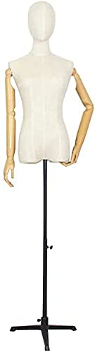 Schneiderpuppen Schneider-Mannequin-Körper, weibliche Kleiderform, Schaufensterpuppen-Torso-Körper mit verstellbarem Holzständer, Büste, Schneider-Display für Kleider-Display, Kleidungsdesign (schwarz