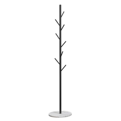 Antiker Messing-Garderobenständer, freistehend, 8 Haken, Baum-Kleiderständer, Marmor-Sockelständer für Mäntel, Hüte, Schals, Kleidung, D