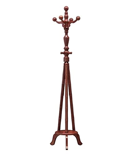 Garderobenständer Garderobenständer, Freistehender Kleiderbaum Aus Holz, Garderobenständer Mit 8 Haken, Retro-moderner Kleiderständer, Kleiderbügel Für Handtaschenkleidung Kleiderständer (Color : Ros