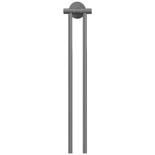 tesa Moon Grey Handtuchhalter 2-armig, matt grau, für Bad & WC - für Bäder im Industrial Style und Moderne Badezimmer - bohrfrei, inkl. Klebelösung - 84 mm x 50 mm x 456 mm