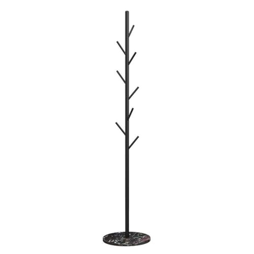 GiMLy Antiker Messing-Garderobenständer, Freistehend, 8 Haken, Baum-Kleiderständer, Marmorsockel, Ständer Für Mäntel, Hüte, Schals, Kleidung,C