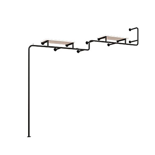 Wandmontierte Kleiderstange, Schwerlast-Wäscheständer, Kleiderständer, Standgarderobe, platzsparend/Silber/250 cm/Schwarz/250 cm (Schwarz 250 cm)