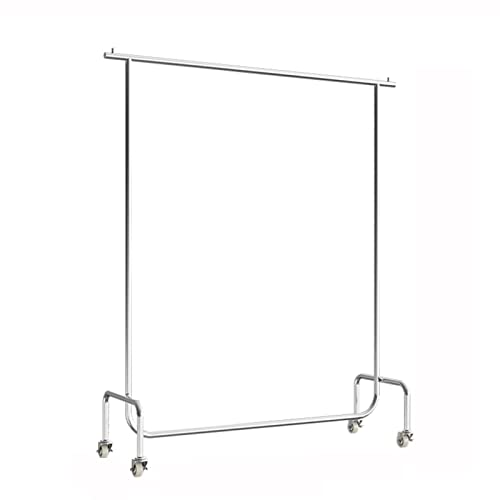 WRatx Garderobenständer, Kleiderständer, Kleiderständer, aus Edelstahl, für Wohnzimmer, multifunktional, mobiler Kleiderständer, Einzelstab, Onecolor/100 x 40 x 150 cm
