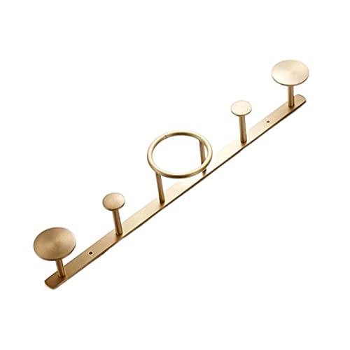 Garderobenhaken Wandmontierter Messing-Garderobenständer mit 5 Haken, Schrank, Badezimmer, Küche, Aufbewahrung, Mantel, Hut, Handtuch, Geldbörse, Metall-Kleiderhakenleiste Wandgarderobe ( Color : C )