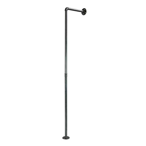 Natural Goods Berlin 1x Kleiderständer Pipe GARD Pole | Temperguss Eck Garderobe Industrial Vintage Kleiderstange Wandmontage Kleiderschrank | Wasserrohre Fitting | DIY (T30cm * H150cm)