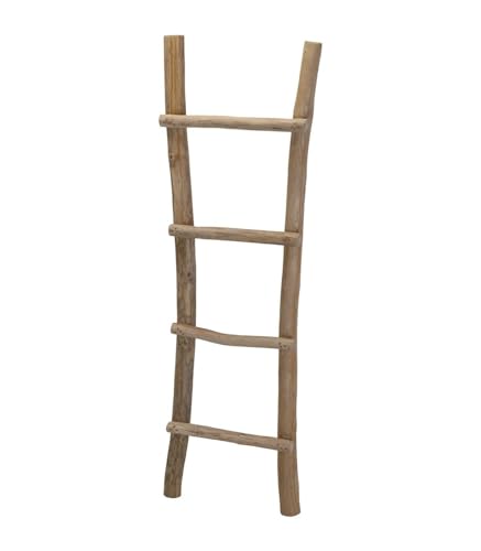 Handtuchhalter Dekoleiter Kleiderständer Handtuchleiter Teakholz Garderobe Holz Teak 151cm J190