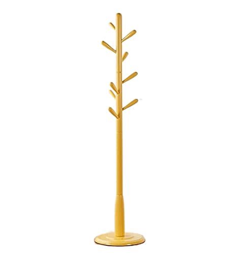 Garderobenständer Garderobenständer Aus Holz Mit 9 Haken, Eingangsbereich Flur Schlafzimmerständer Baum Kleiderständer Für Kleidung Hut Handtasche Jacke Schal Kleiderbügel Kleiderständer ( Color : Yel