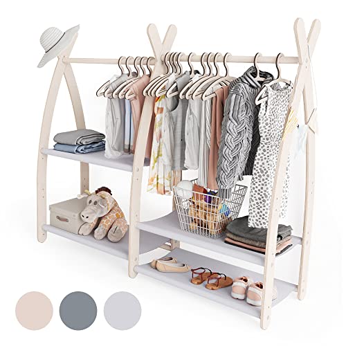 MAMOI® Kleiderstange Baby Kinderzimmer | Kinderkleiderstange 106x95x32cm / 53x95x32cm | Kinder Kleiderständer Baby | Garderobenständer | Baby Garderobe | Kindergarderobe | 100% ECO | Made in EU