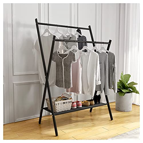 STARMS Klappbare Kleiderstange, Freistehender Kleiderständer Aus Metall, Strapazierfähiger Kleiderständer Für Die Aufbewahrung Zu Hause Und Im Geschäft/Black/100Cm