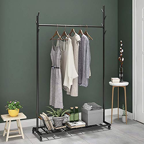 FE QI Garderobenständer im Industrie-Design Schwerlast Kleiderständer Wäscheständer Metall Kleiderständer Freistehender Kleiderbügel