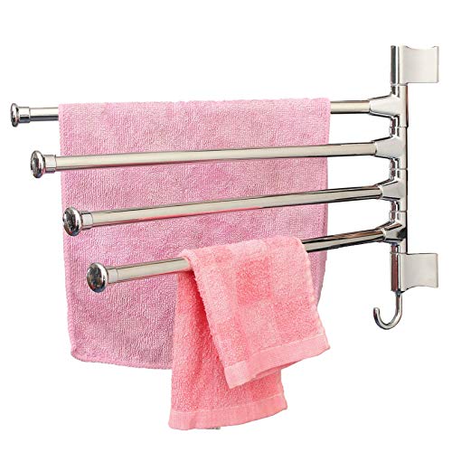 JTRHD Badezimmer-Handtuchhalter Badezimmer Küche Wand montiert Rotierender Handtuchhalter Lagerung Modern Handtuchständer für Küche Badezimmer (Farbe : Silver, Size : 35 x 26 cm)