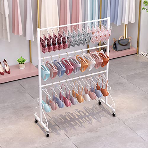 Lounka Kleiderständer Rollbarer Kleiderständer,Einkaufszentrum-Display,Einzelhandelsregale,Höschen-BH-Kleiderständer,Kleideraufbewahrung,Kleiderständer,Kleiderbügel,Kleiderstange