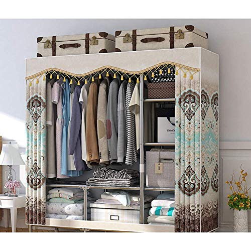 TCRAZY Faltgarderobe Faltgarderobe Einfacher Stoff-Klappgarderobe Kostenlose Installation, Faltgarderobe Vermietung, Lagerung, Montage, Hängender Faltgarderobe C (Farbe: T)