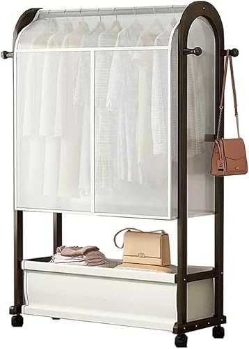 MAVERY Bambus-Kleiderständer, Holz-Kleiderständer mit 1 Kleiderstange und 4 Haken, Holz-Garderobe für Zuhause, Wohnzimmer, Schlafzimmer, Eingang, 100 x 32 x 165 cm
