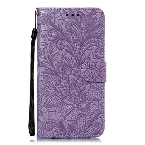 Gelusuk iPhone XR Hülle,PU Leder Flip Case Handytasche mit Kredit Kartenfächer Ledertasche Cover Brieftasche Etui Schutzhülle für iPhone XR Lila