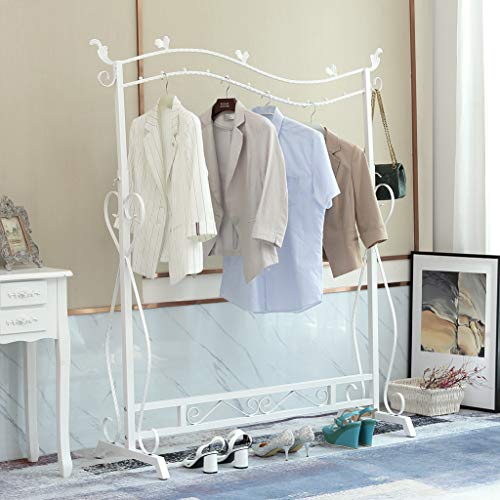 Loywe Kleiderständer im Vintage-Stil Garderobenständer Höhenverstellbar von 120 bis 160 cm und Schraubenschlüssel,Metall, LWK10W