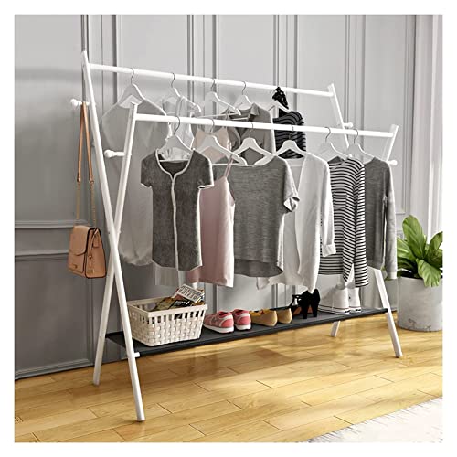 SOGOLI Klappbare Kleiderstange, freistehend, Metall, Kleiderständer, strapazierfähig, Kleiderständer für Zuhause und Geschäft, Aufbewahrung, Display/Weiß/150 cm Happy Many Times