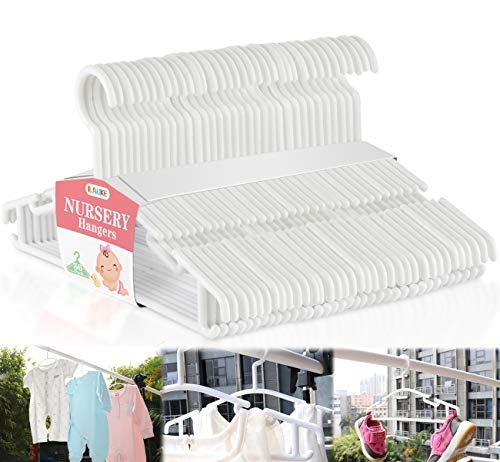 Homewit 36-teilig Babykleiderbügel, Kinder Kleiderbügel Kunststoff Kleiderständes für Baby, Kleinkinder, Kleinkinderkleidung, Kleiderschrank, 27cm Länge, Weiß