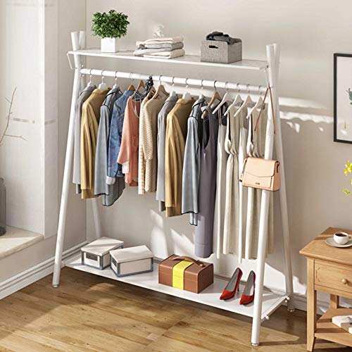 FE QI Garderobenständer im Industrie-Design mit Schuhaufhänger Kleiderablage Kleiderablage Rackgröße multifunktionales Kleidung Lagerregal Kleiderständer, Kleiderstange auf Rollen