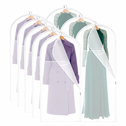 8 Stück Kleidersäcke,Aktualisierung Transparente Kleidersack Kleiderhüllen 140cm/160cm x 60 cm Abdeckung mit Reißverschluss, Kleiderschutzhüllen Jacke Mantel Kleider Abendkleider Anzug